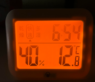 De'Longhi (デロンギ)オイルヒーターを稼働させる前の温度計の写真